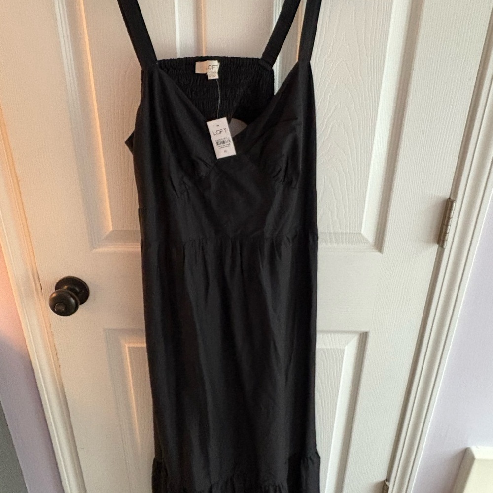 LOFT Black Sleeveless Maxi Sundress
